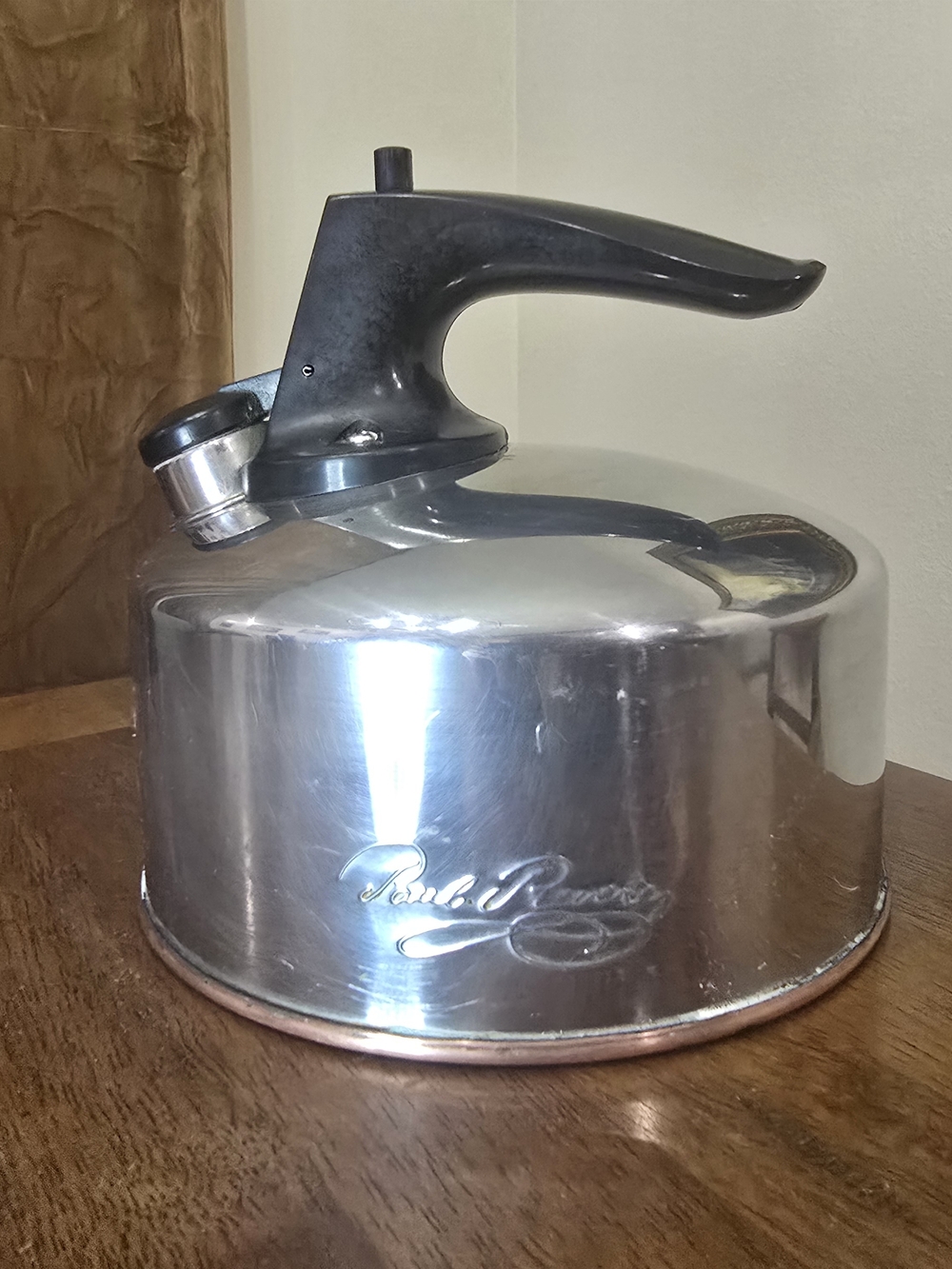 Revere Ware Copper Bottom Whistling Tea Kettle H 91-C Steel Tested & Working